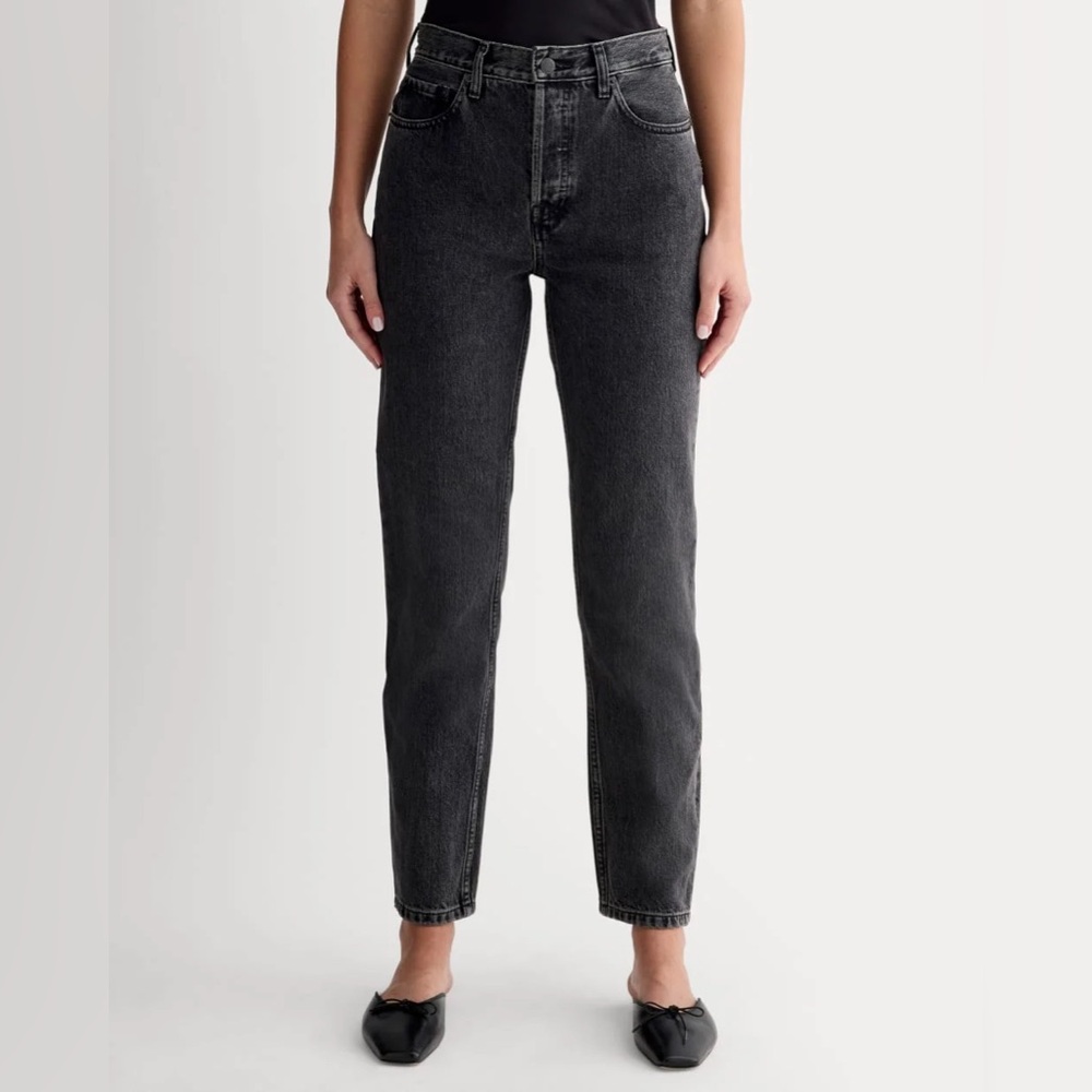 Everlane The Original Cheeky High Rise Straight Jean Size 27 Crop Washed Black